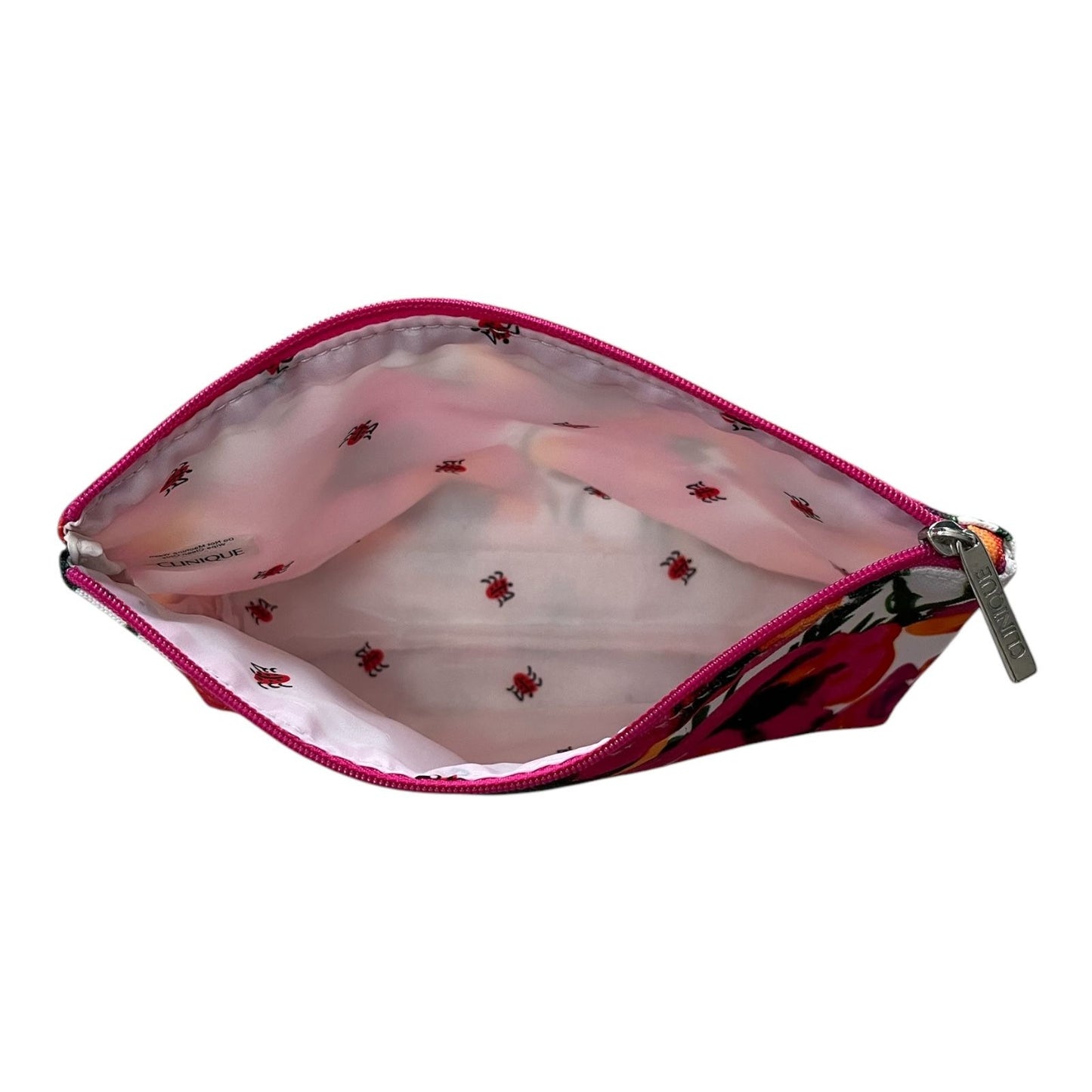 Clinique x Vera Neumann Floral Cosmetic Bag – Poppy Print, Ladybug Lining, MET 2016, 10”