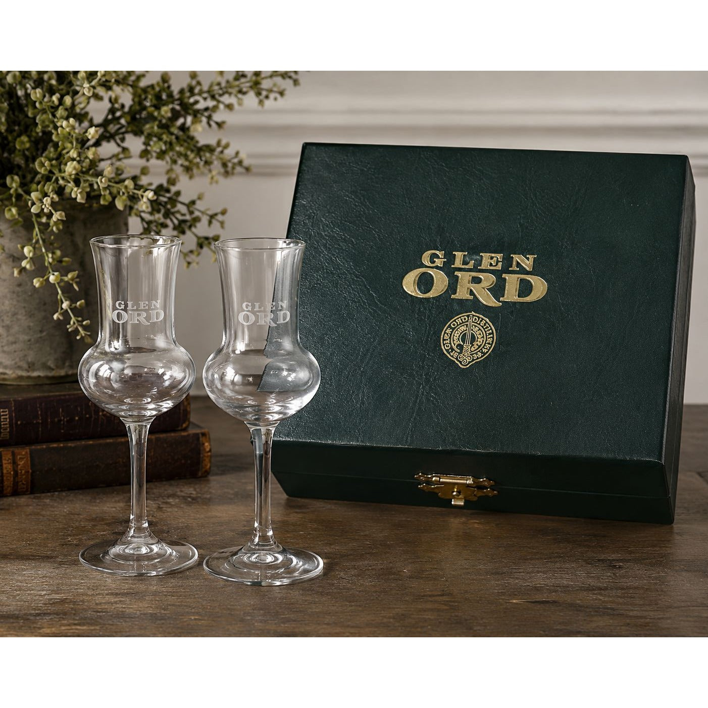 Glen Ord Distillery Thistle Whisky Tasting Glasses Set of 2 Boxed Scotland