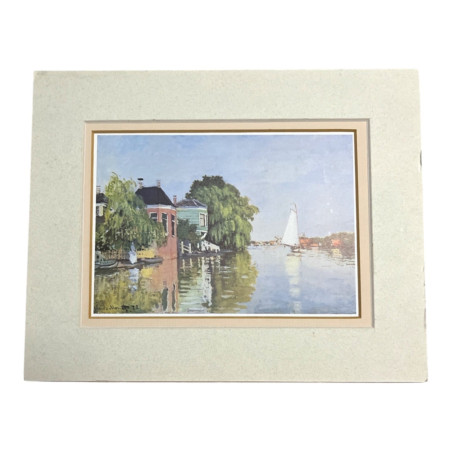 Claude Monet “Landscape Near Zaandam” Art Print | 8x10 Matted | 1986 Portal Publications