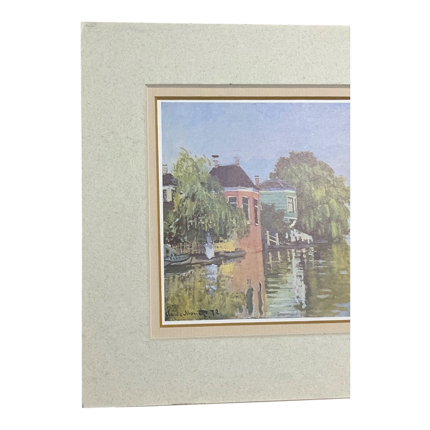 Claude Monet “Landscape Near Zaandam” Art Print | 8x10 Matted | 1986 Portal Publications