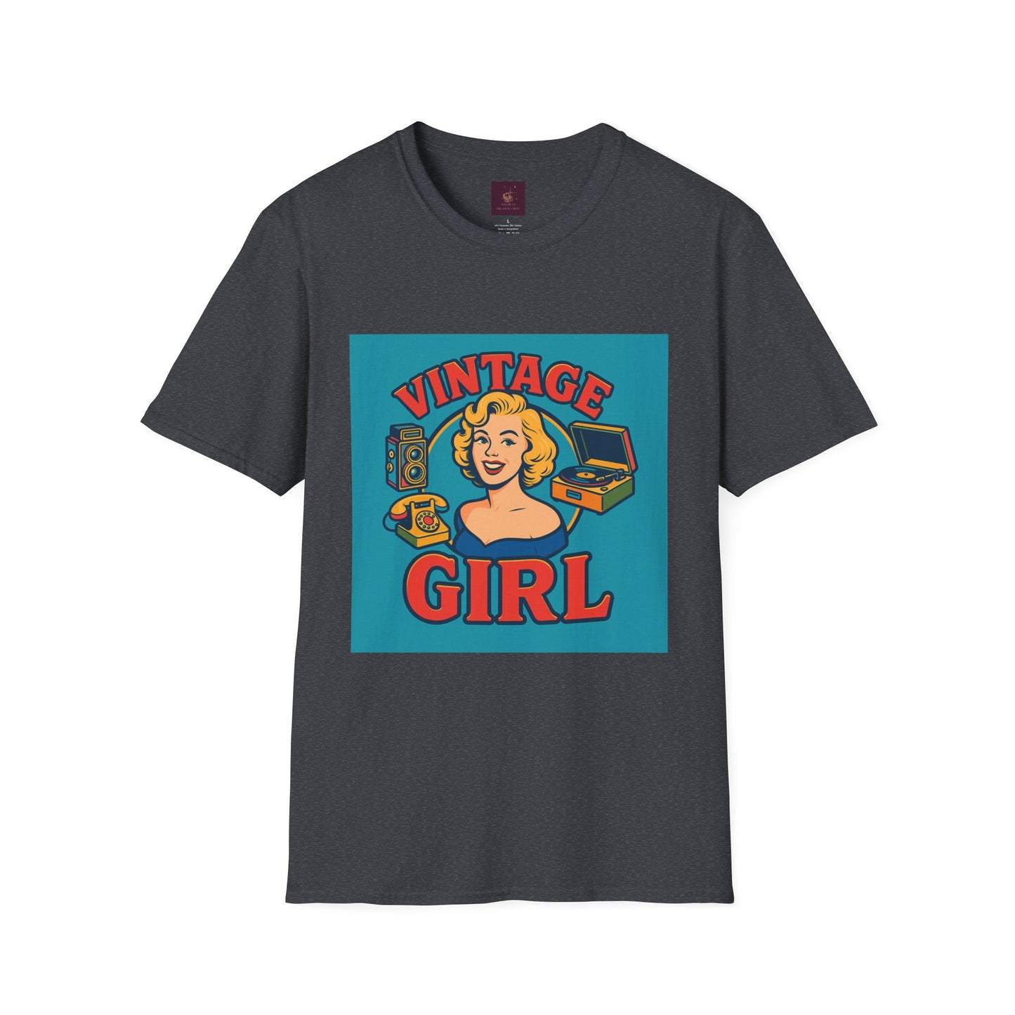 Vintage Girl Graphic T-Shirt - Retro Fashion, Gift for Her, Vintage Style,