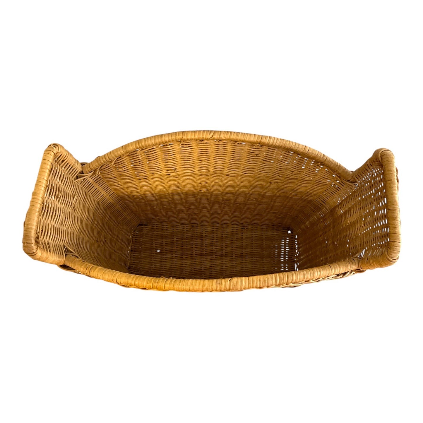 Vintage Lillian Vernon Wicker Basket Organizer – Free Standing Magazine or Craft Holder 14x12x4