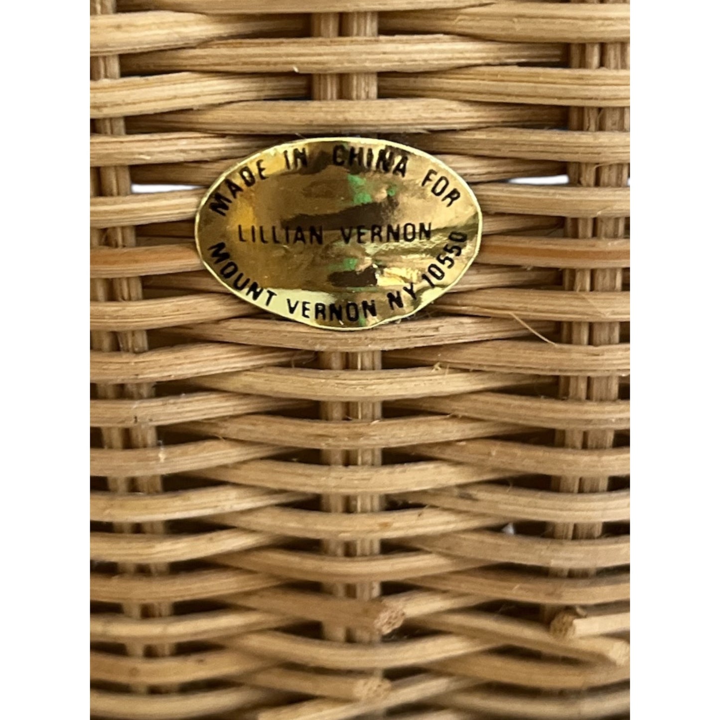 Vintage Lillian Vernon Wicker Basket Organizer – Free Standing Magazine or Craft Holder 14x12x4