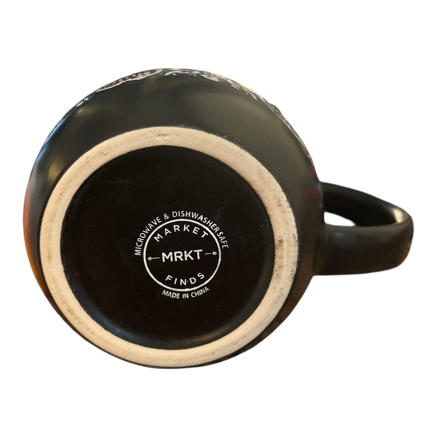 Market Finds MRKT Black Sugar Skull Mug – Dia de los Muertos Halloween Gothic Coffee Cup – 3.5" x 5"