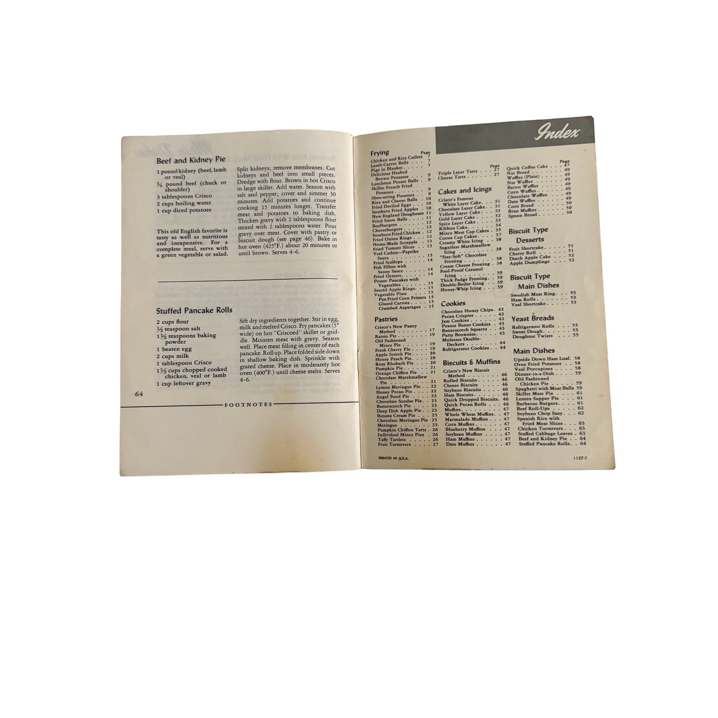 Vintage 1945 Crisco Recipes for Good Eating Cookbook Procter & Gamble Recipe Book