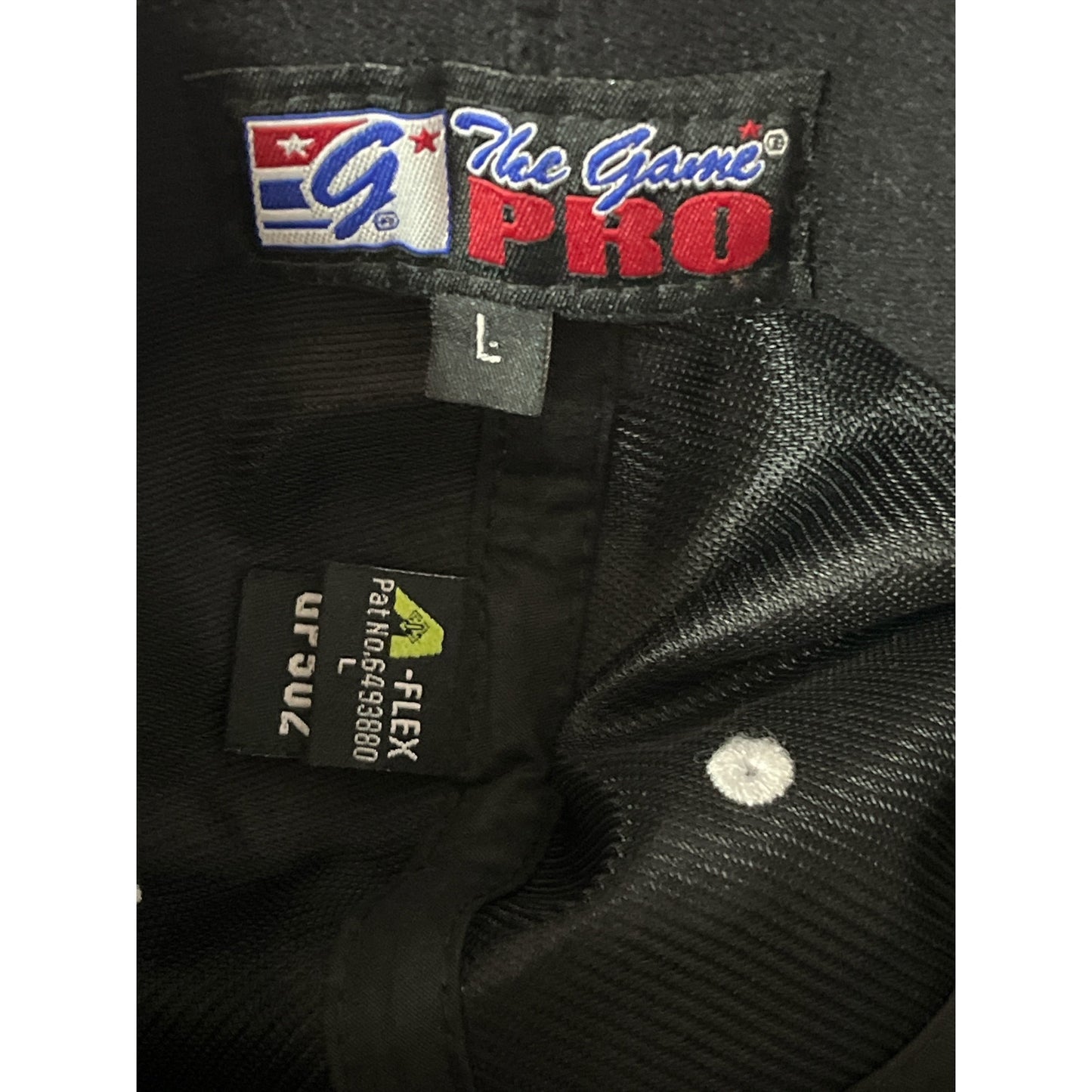 The Game Pro L-Flex Black Baseball Cap – USA Flag Logo “D” – Size L