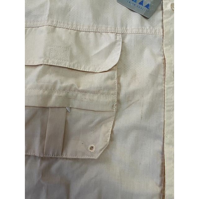 Y2K 10,000 Ft Above Sea Level Men’s Safari Fishing Shirt – Size L – Yellow – NWT