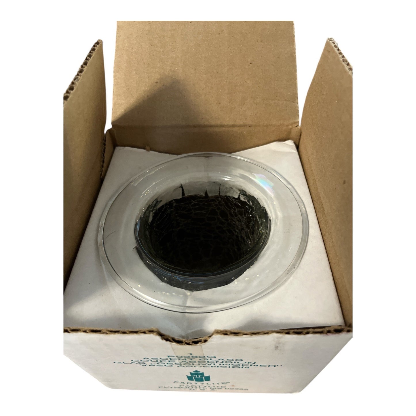 2000s PartyLite Ascent Glass Tealight Holder – Crackle Dome – P0382G