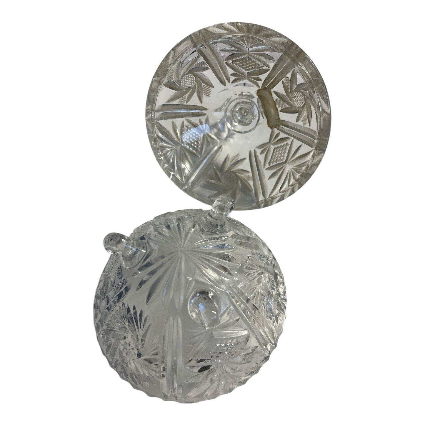 Vintage West Germany Lead Crystal Covered Dish with Lid – Handcut Heavy Crystal Candy Box – 1960s–1980s