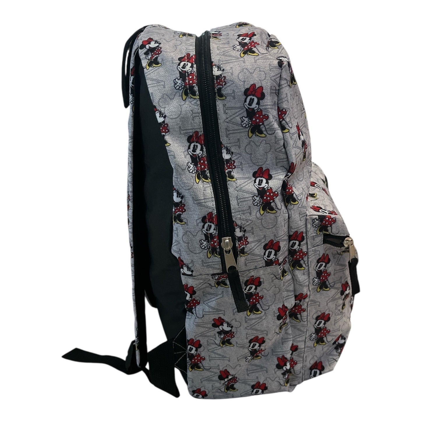 NWOT Disney Minnie Mouse Gray Backpack – All-Over Print, Lightweight School Bag (2010s–2020s)