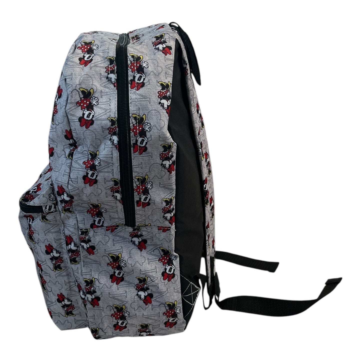 NWOT Disney Minnie Mouse Gray Backpack – All-Over Print, Lightweight School Bag (2010s–2020s)