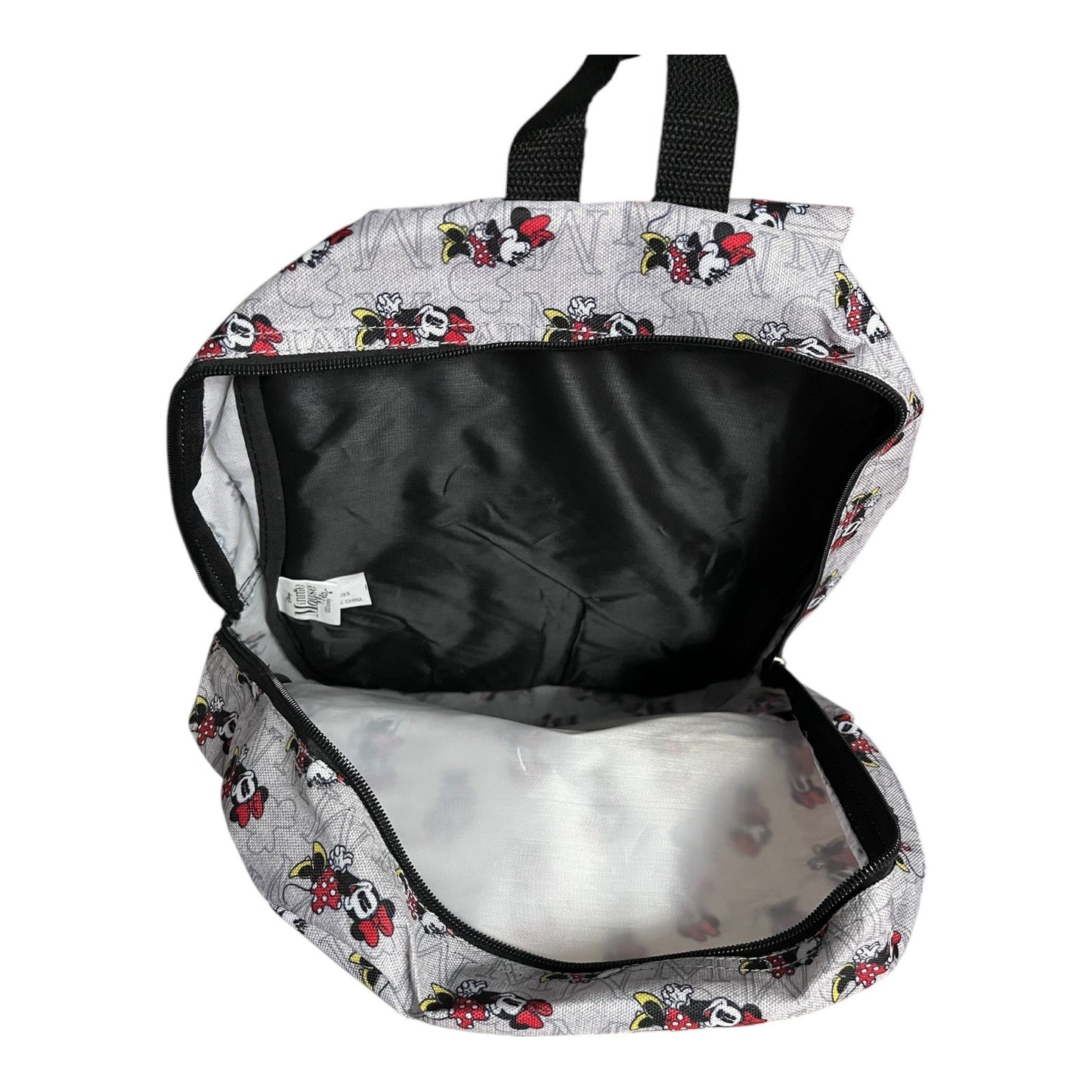 NWOT Disney Minnie Mouse Gray Backpack – All-Over Print, Lightweight School Bag (2010s–2020s)