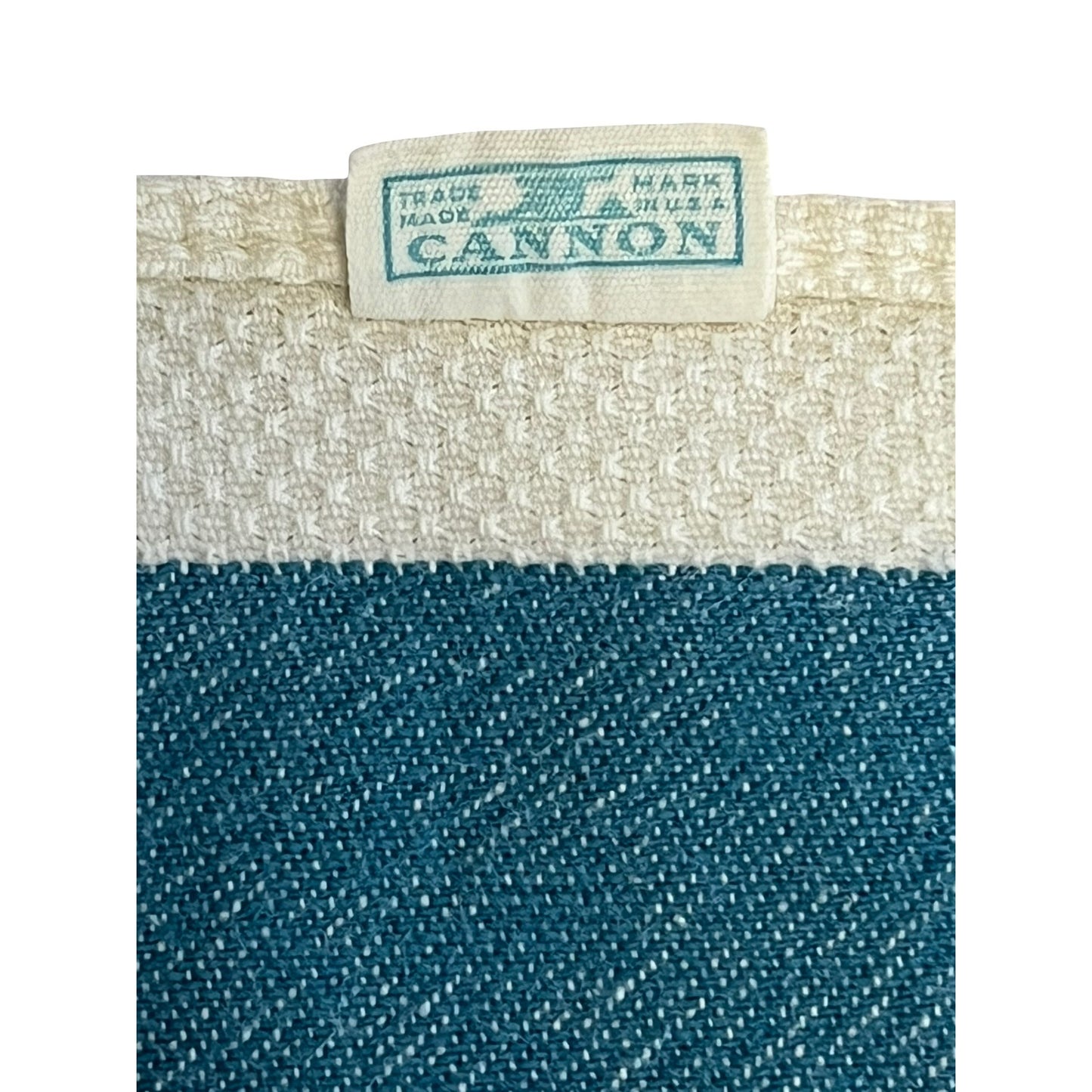 Vintage NY Central Railroad Towel Cannon Blue Stripe Linen Dining Car 18x15