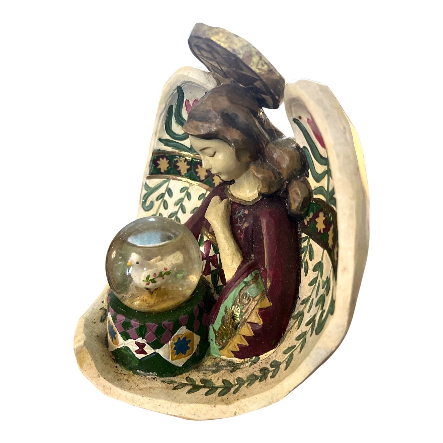 2008 St. Nicholas Square Angel Figurine with Mini Snow Globe | Winterland Collection
