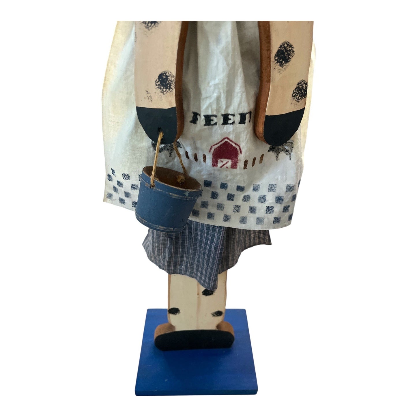 VTG Tall Rustic Country Wooden Cow Figure – Primitive Farmhouse Decor – 30" Folk Art Figure