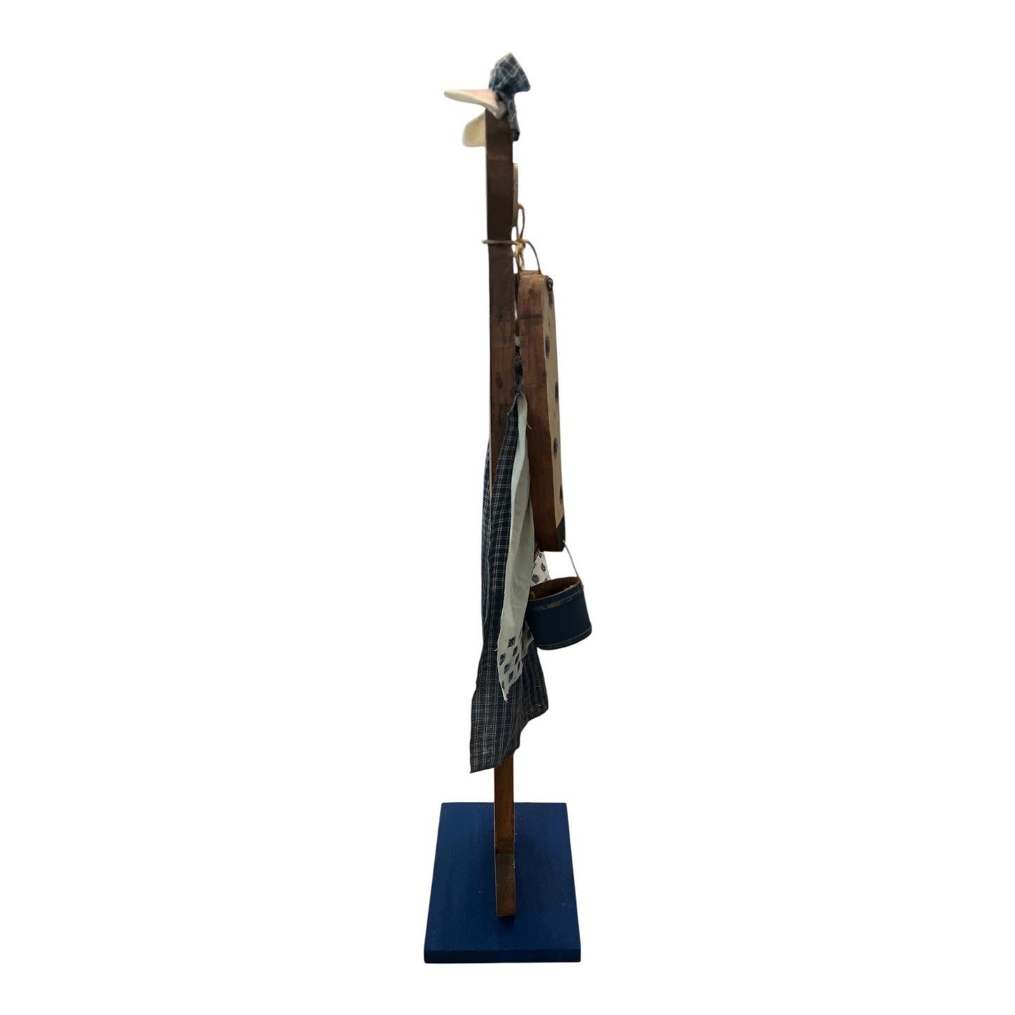 VTG Tall Rustic Country Wooden Cow Figure – Primitive Farmhouse Decor – 30" Folk Art Figure