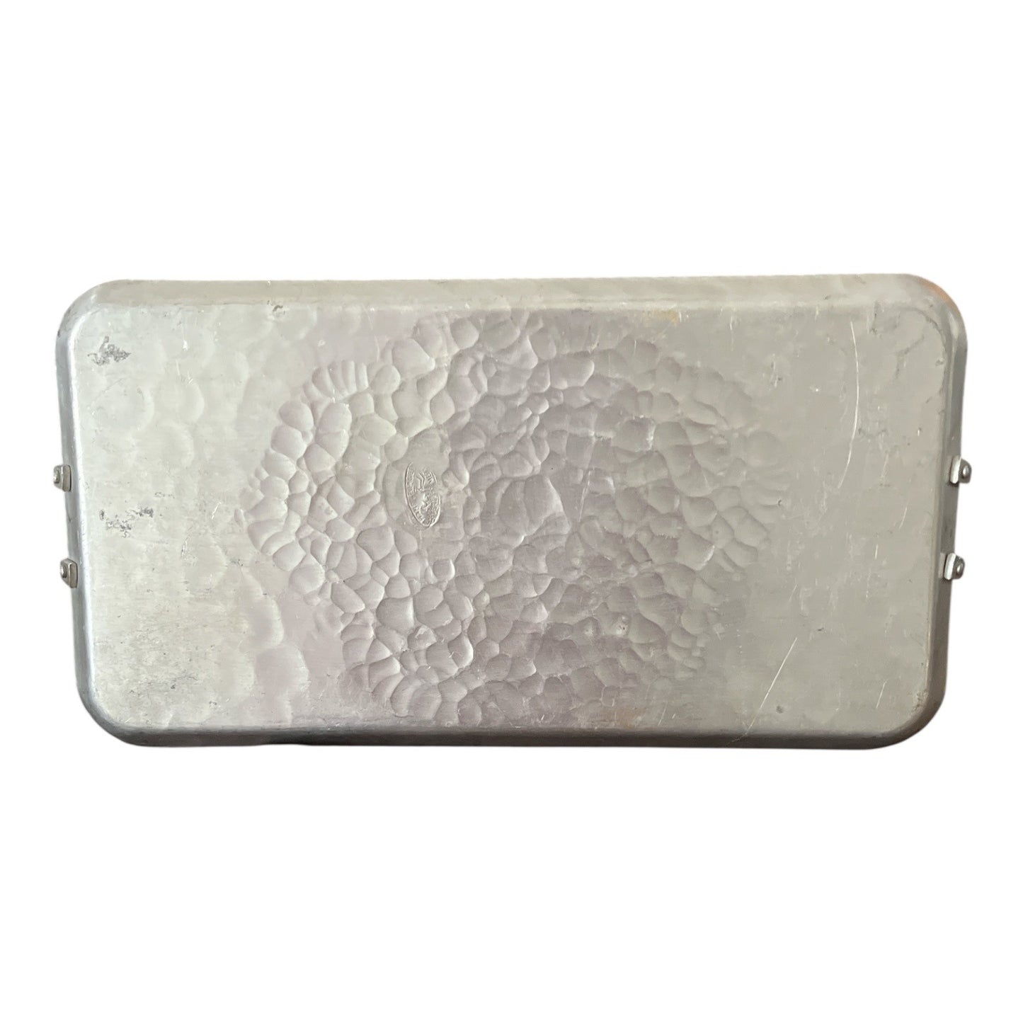 Vintage Everlast Metal Hand-Forged Aluminum Tray | Floral Engraving & Knot Handles | 13x7"