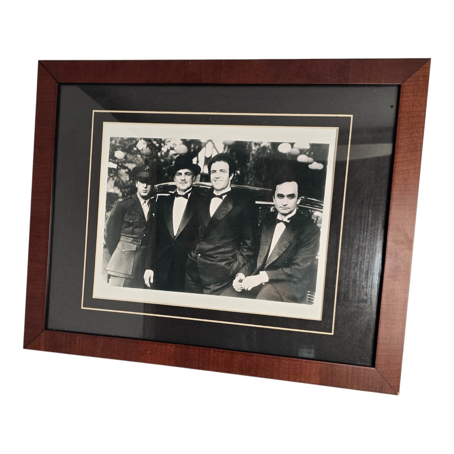 Framed The Godfather Movie Photo – 16x12 – Vito & Michael Corleone with Captain McCluskey and Sollozzo – Early 1970s
