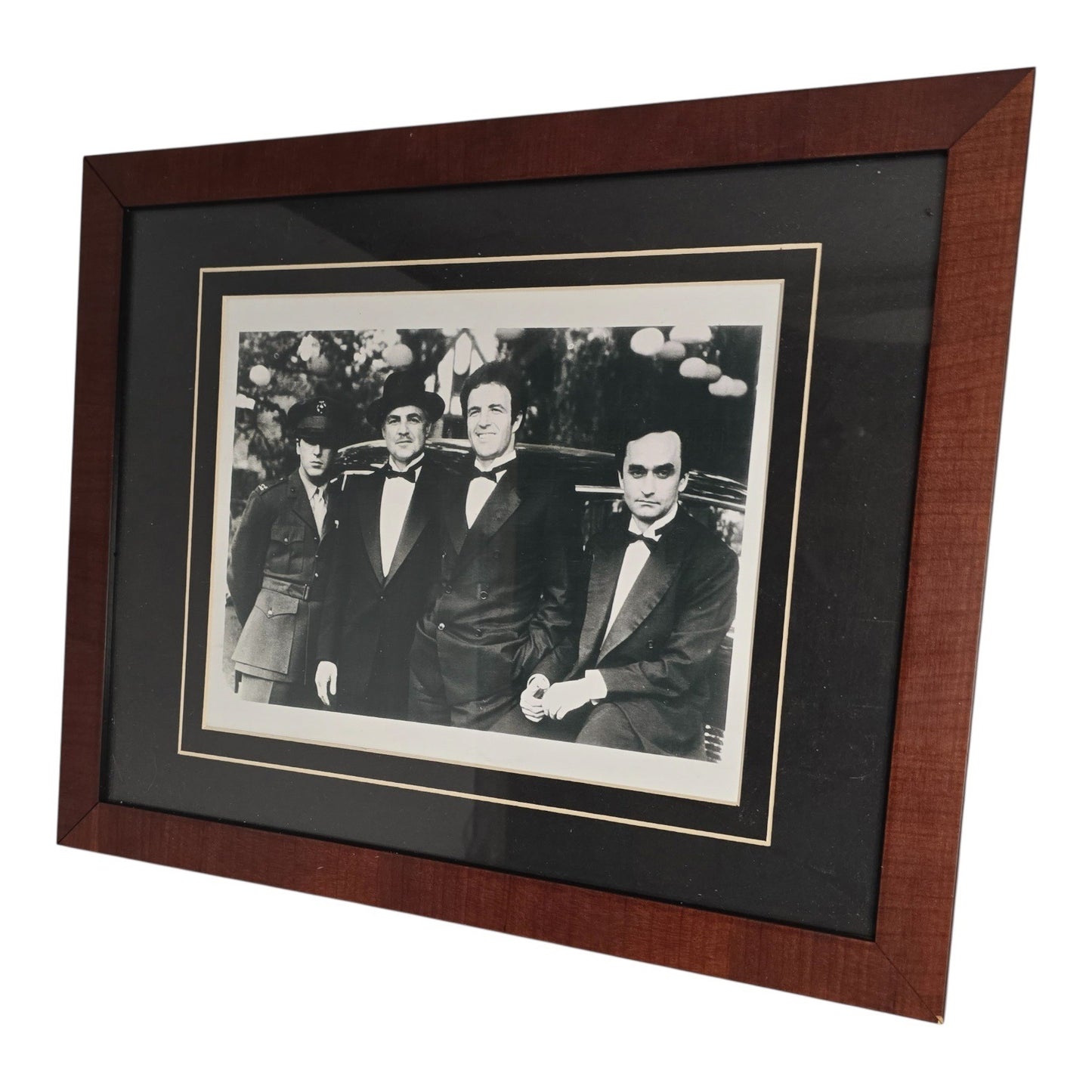 Framed The Godfather Movie Photo – 16x12 – Vito & Michael Corleone with Captain McCluskey and Sollozzo – Early 1970s