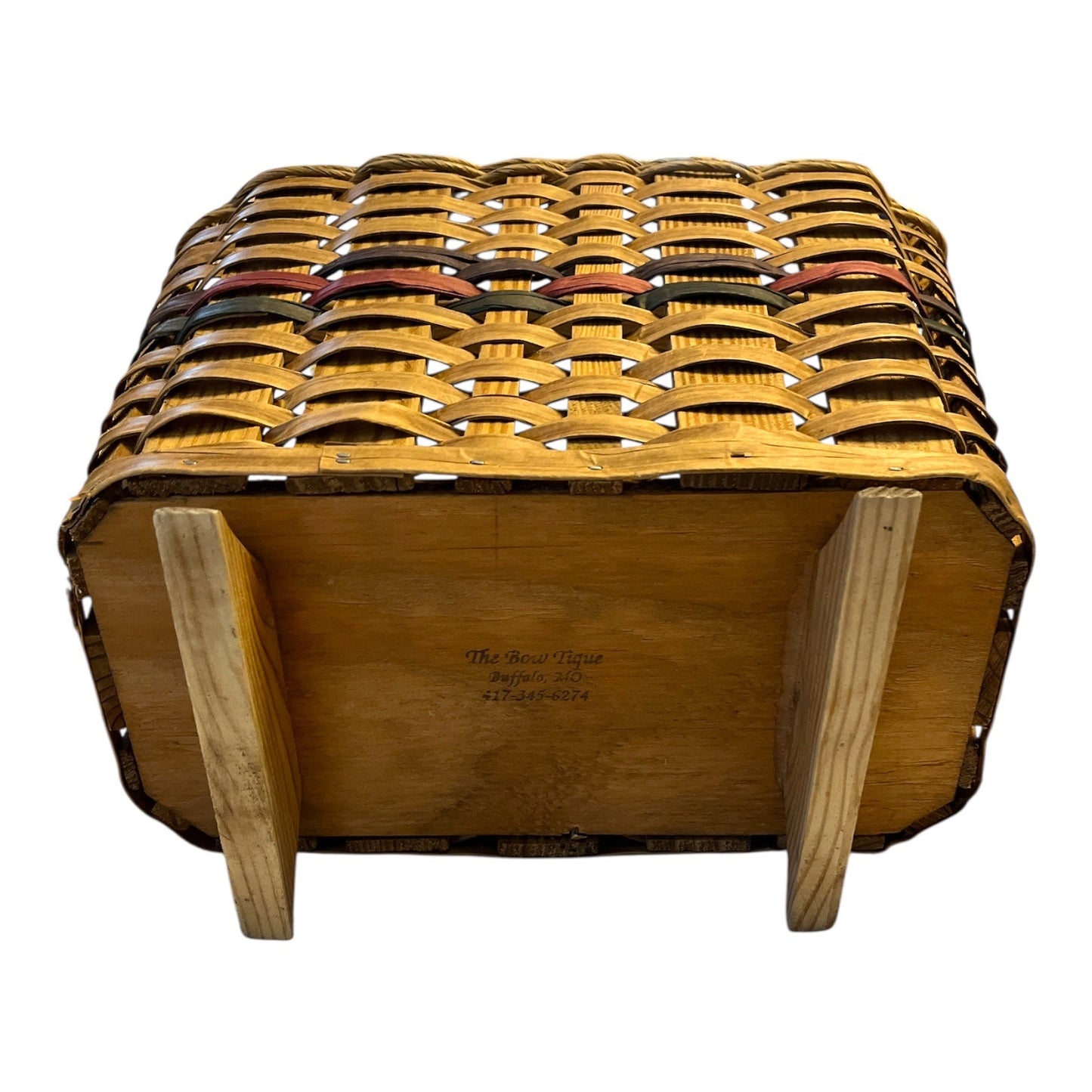 Large Handmade Wooden Market Basket on Two Feet – The Bow Tique Buffalo MO – Sturdy Rustic Gathering Basket