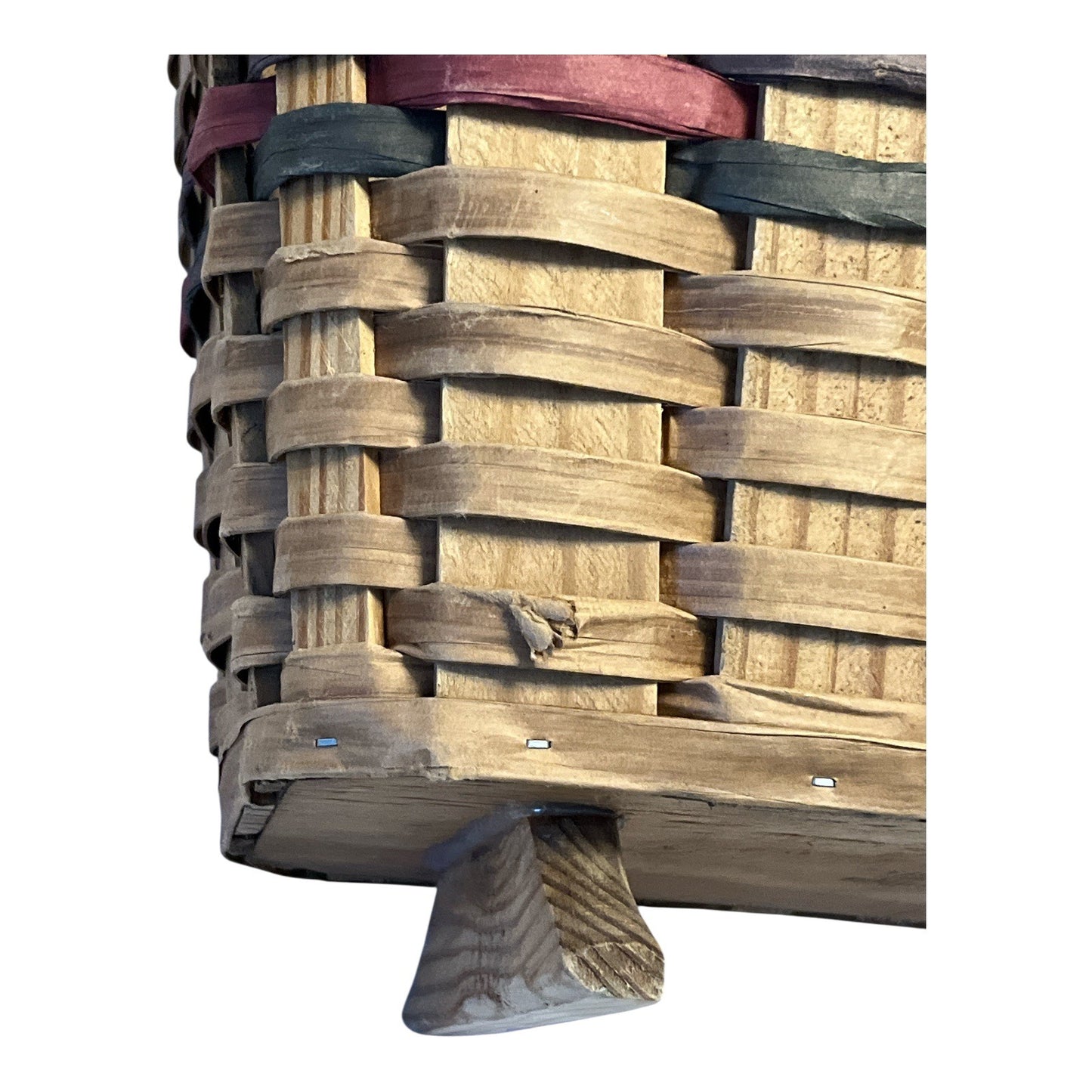 Large Handmade Wooden Market Basket on Two Feet – The Bow Tique Buffalo MO – Sturdy Rustic Gathering Basket