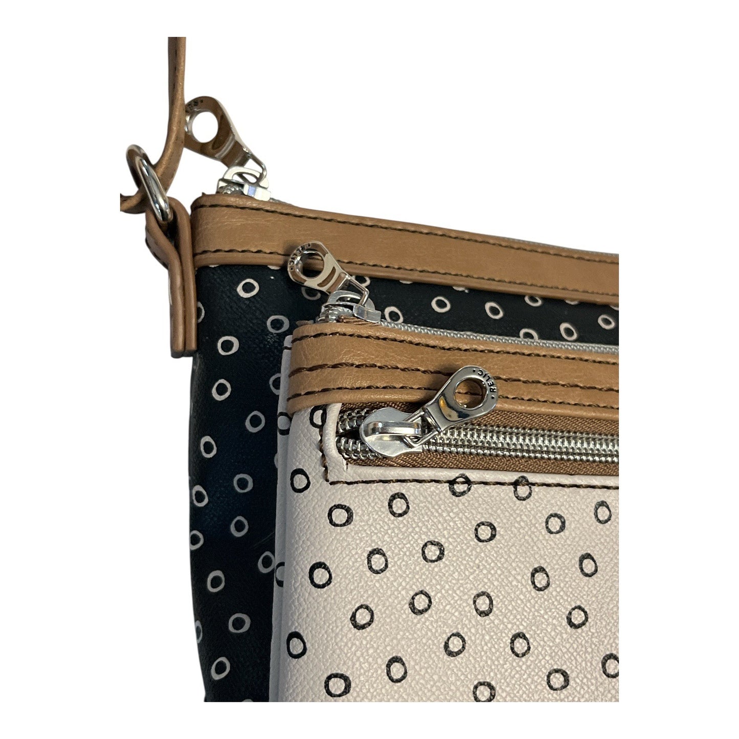 Relic by Fossil Polka Dot Crossbody Bag | Black & White Faux Leather | 11x8" | 2010s