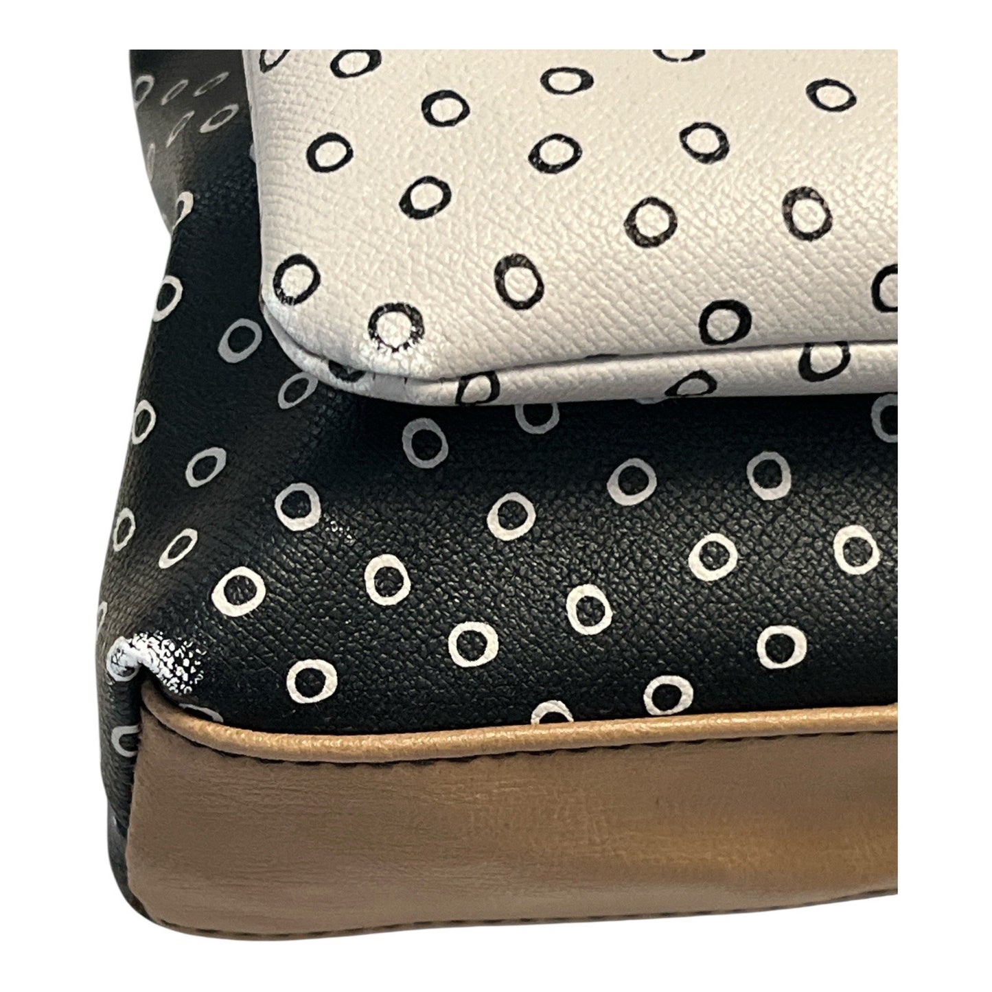 Relic by Fossil Polka Dot Crossbody Bag | Black & White Faux Leather | 11x8" | 2010s