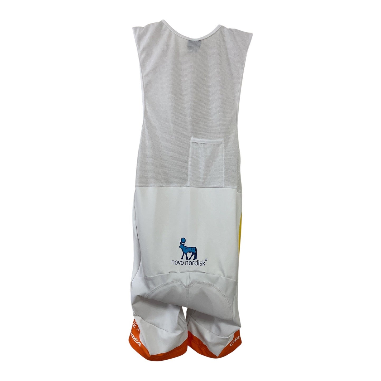 Men’s White Cycling Bib Shorts XL – Padded Seat, Mesh Back, Compression Fit