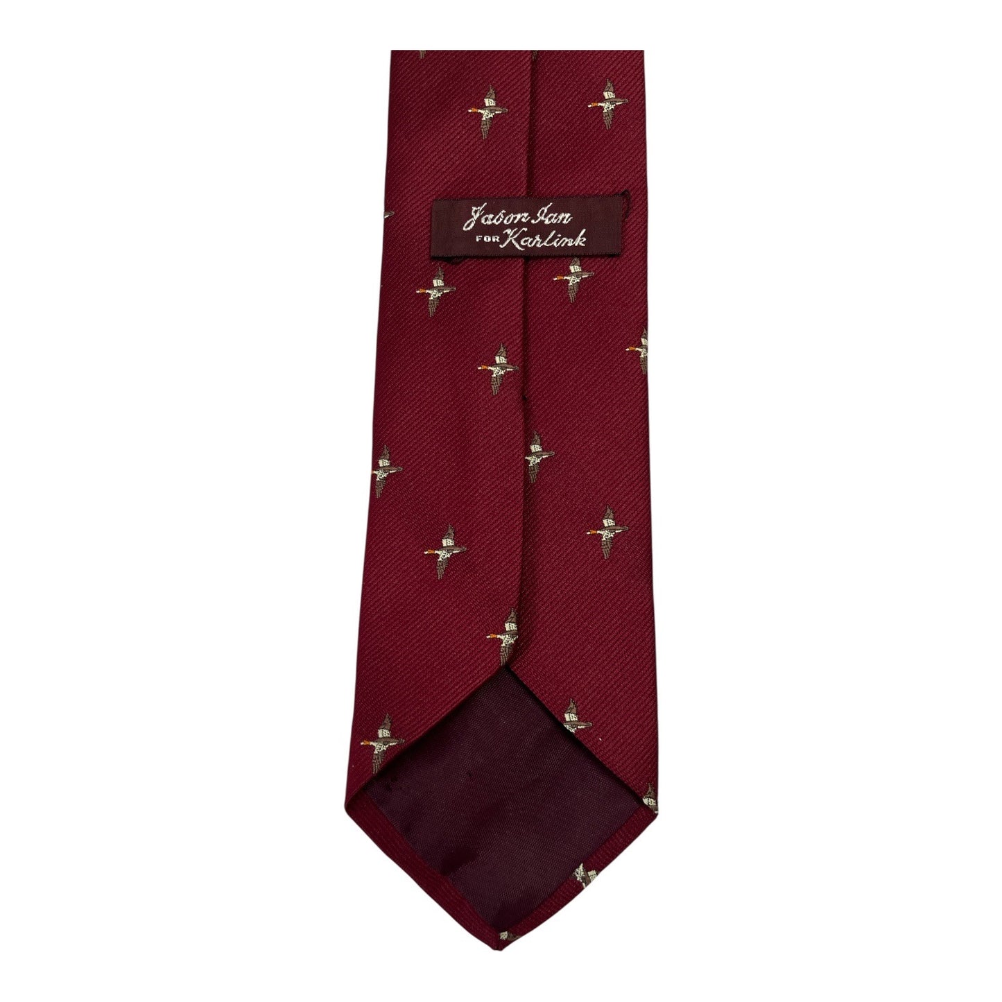 Jason Ian for Karlink Burgundy Tie – Duck Hunting Motif – 54” Neckwear