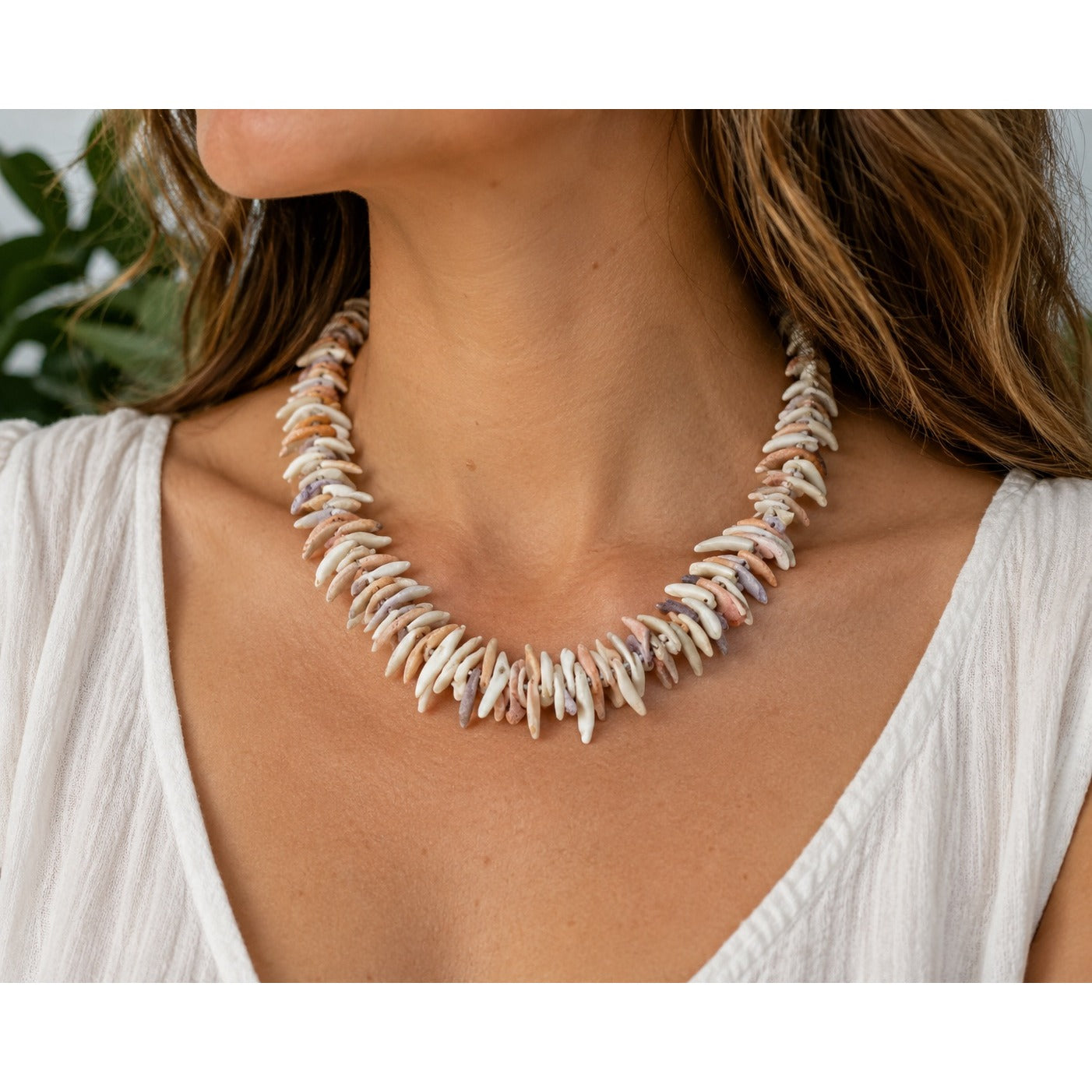 Vintage Shell Necklace Natural Seashell Choker Beach Coastal Boho Jewelry