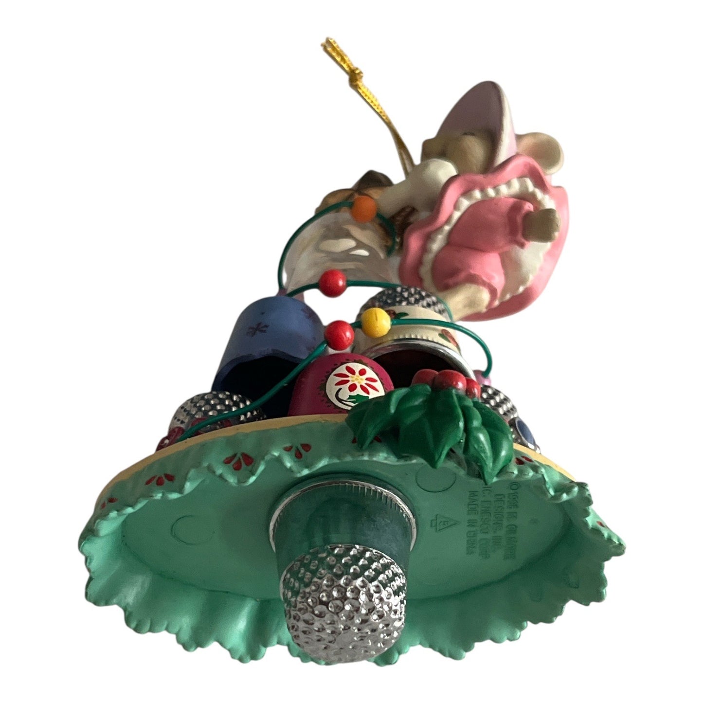 Vintage 1995 Enesco Krinkles Mouse Ornament – Thimble Christmas Tree