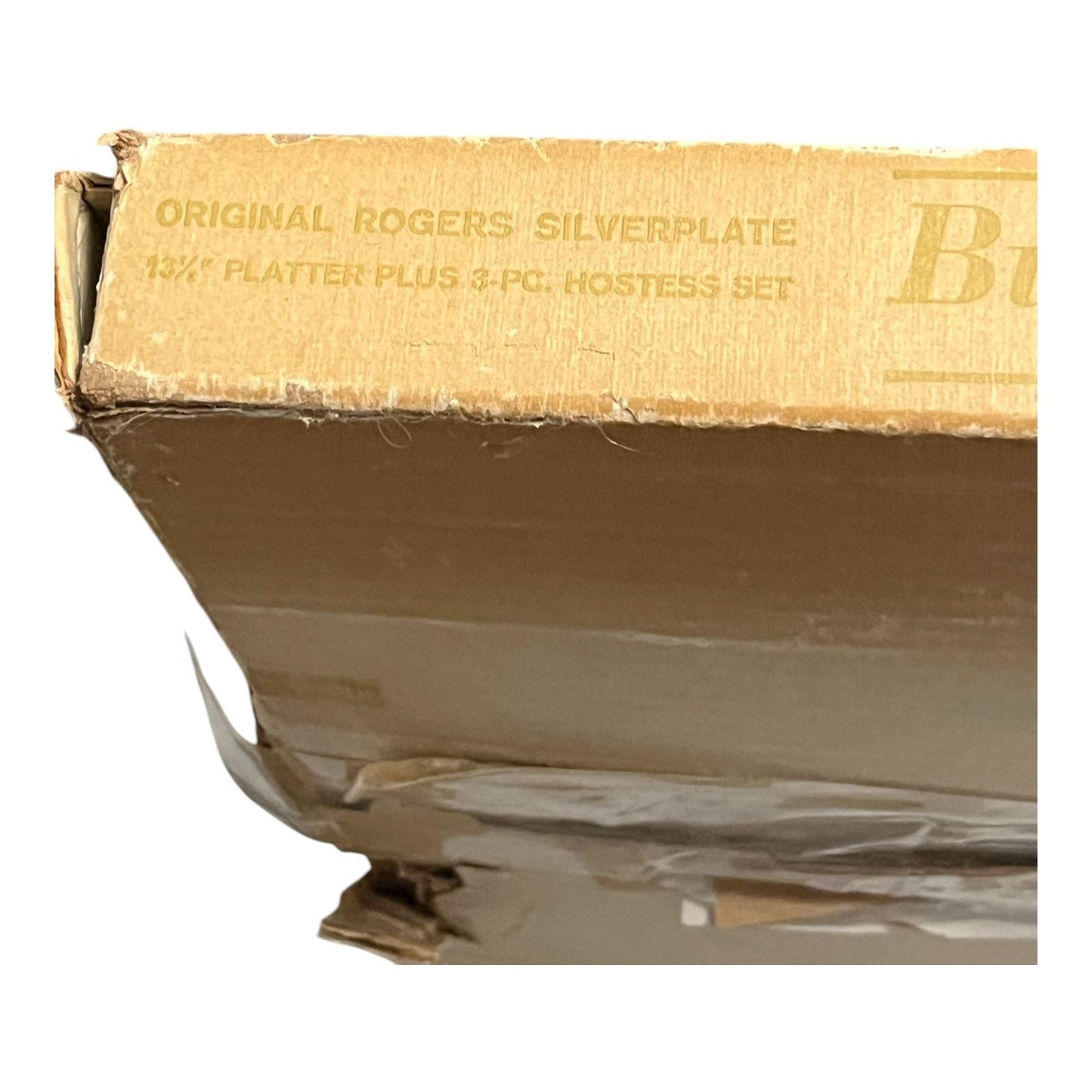 Vintage Rogers Silverplate Buffet Set with Pressed Glass Platter – Original Box – MCM Hostess Set