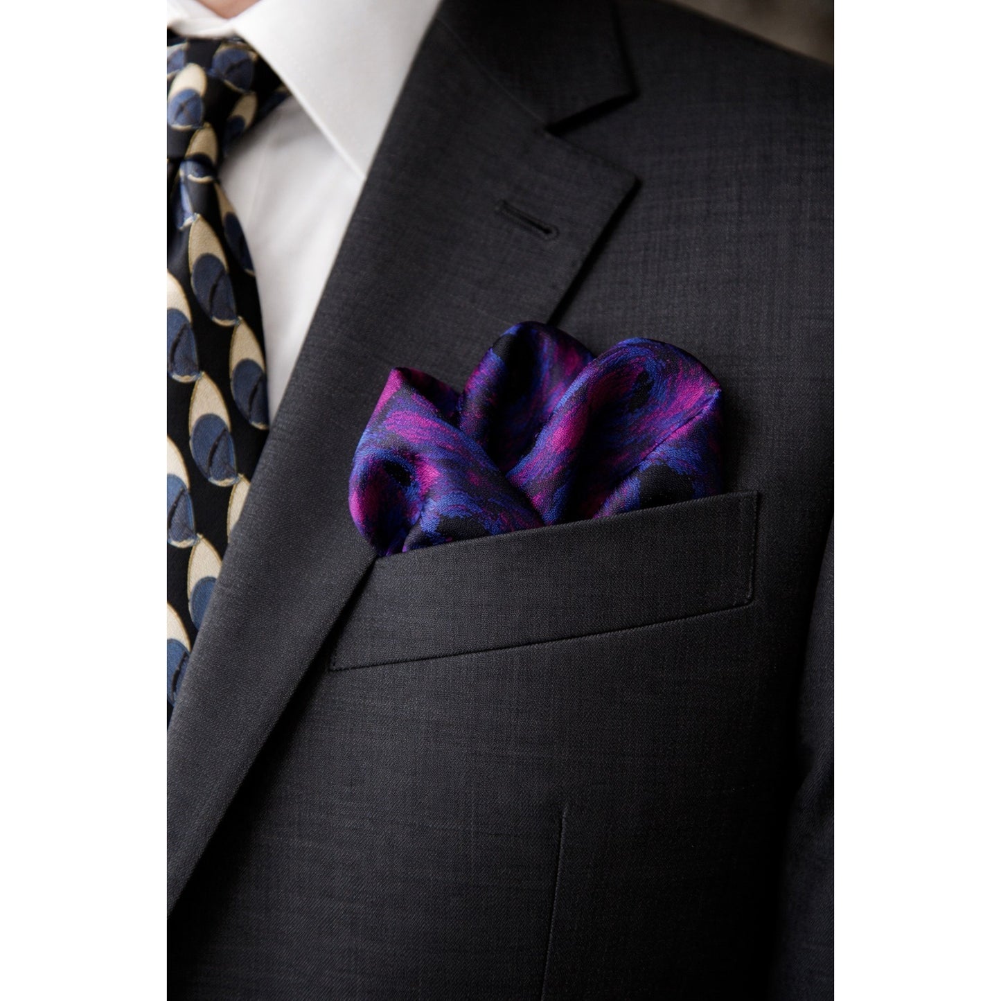 Vintage L&M Fashions Pocket Square Abstract Neon Pattern USA