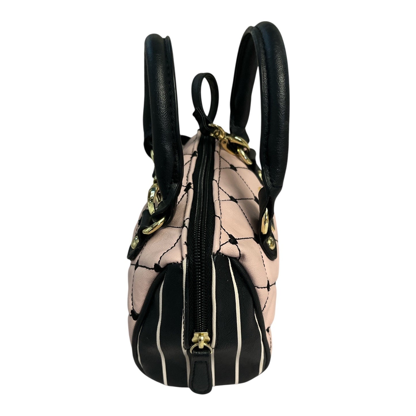 Luv Betsey by Betsey Johnson Quilted Mini Satchel – Pink & Black Faux Leather Crossbody Bag