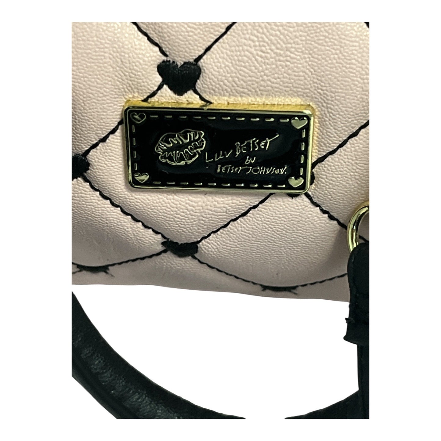Luv Betsey by Betsey Johnson Quilted Mini Satchel – Pink & Black Faux Leather Crossbody Bag