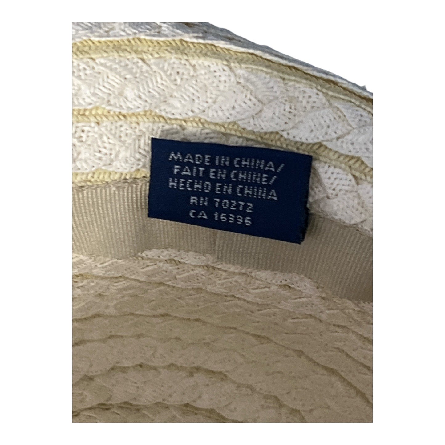 Crazy Horse Liz Claiborne Braided Straw Sun Hat Wide Brim Yellow Ribbon Women’s Vintage 2000s