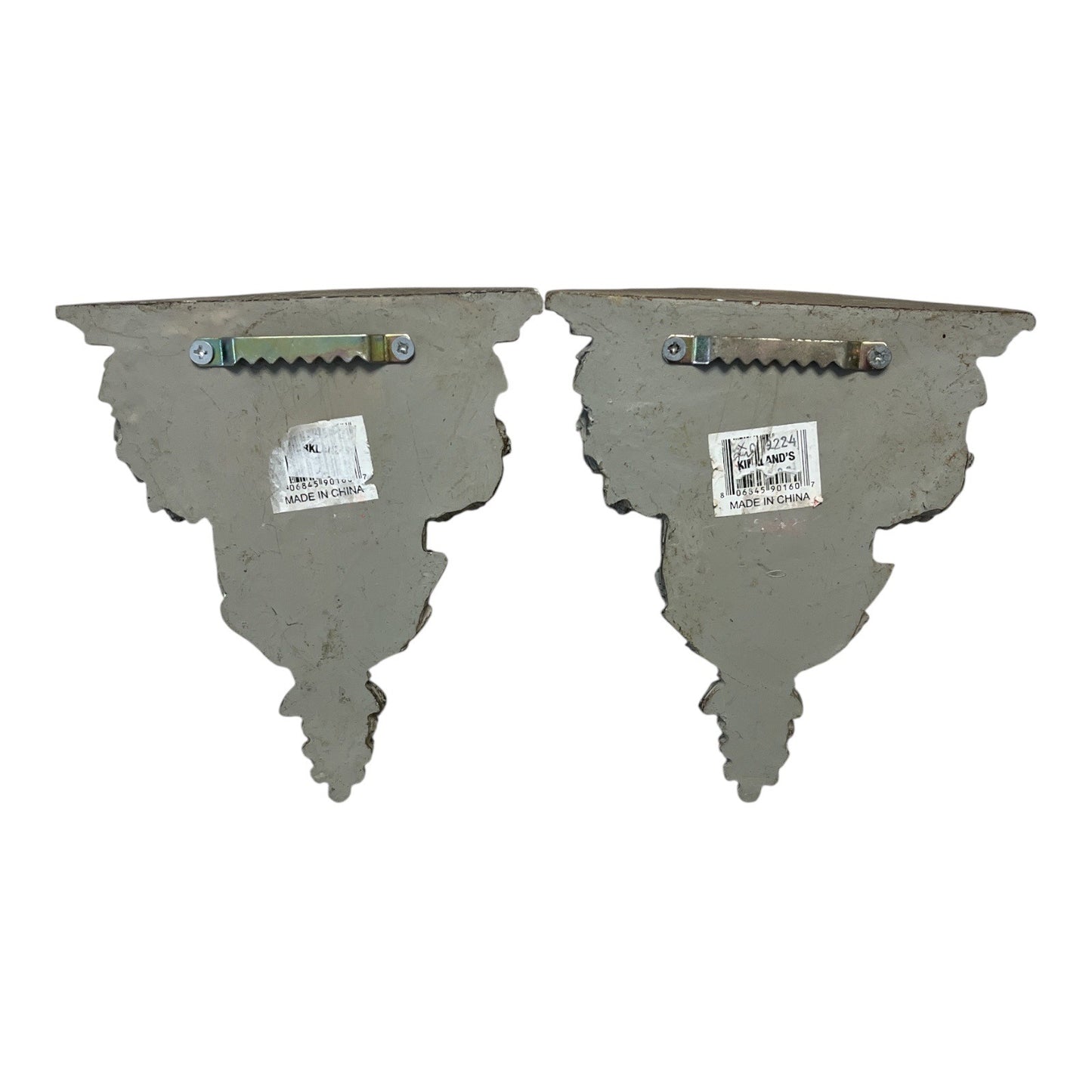 Set of 2 Kirkland's Elephant Wall Shelves – Ornate Safari Theme Sconces Jungle Decor