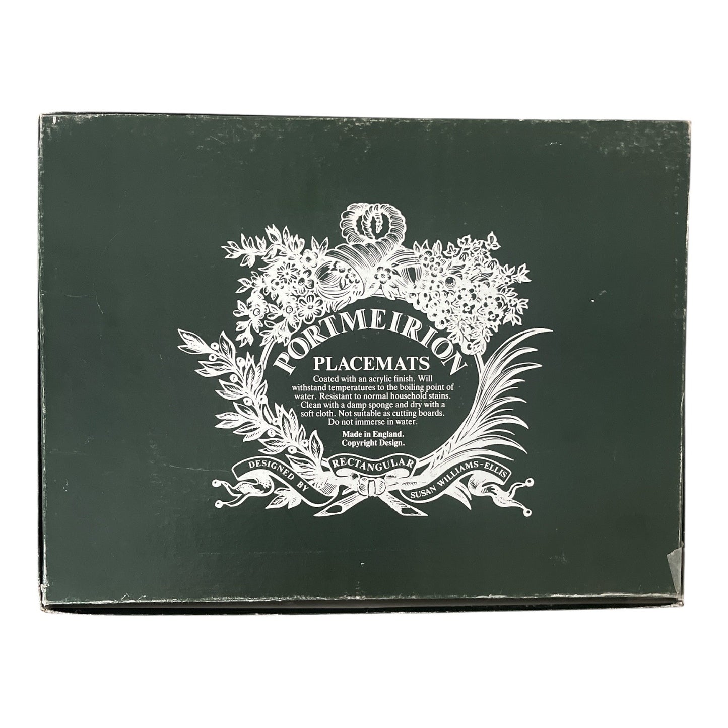 Vintage Portmeirion Set of 4 Rectangular Placemats – Pimpernel – Poinsettia Design – Made in England