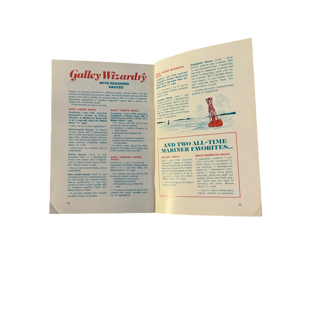 1974 Campbell’s Meals Ahoy Easy Galley Fare Vintage Boating Recipe Cookbook