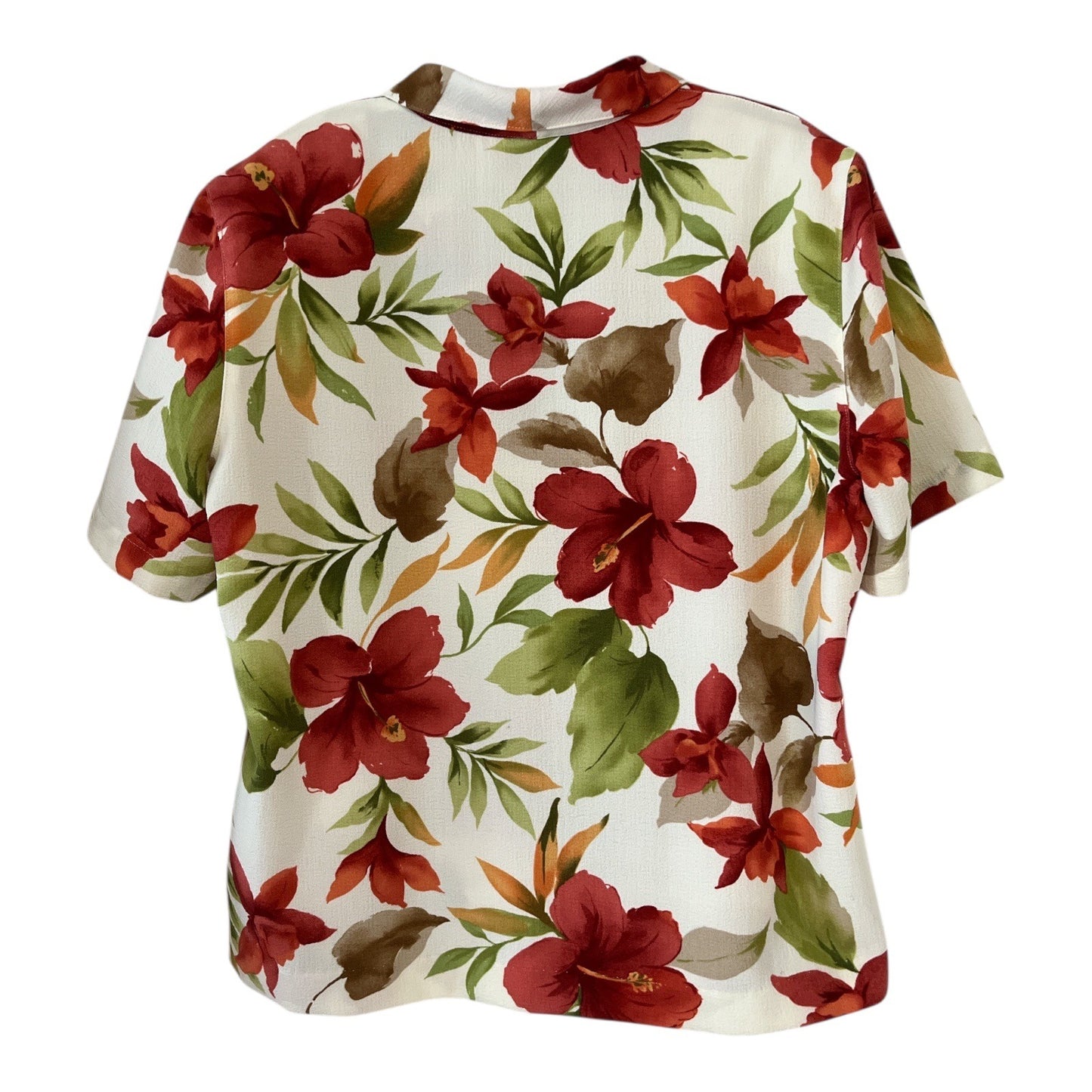 Alfred Dunner Women’s Floral Blouse – Size 12 – Short Sleeve Button Front – 44" Chest