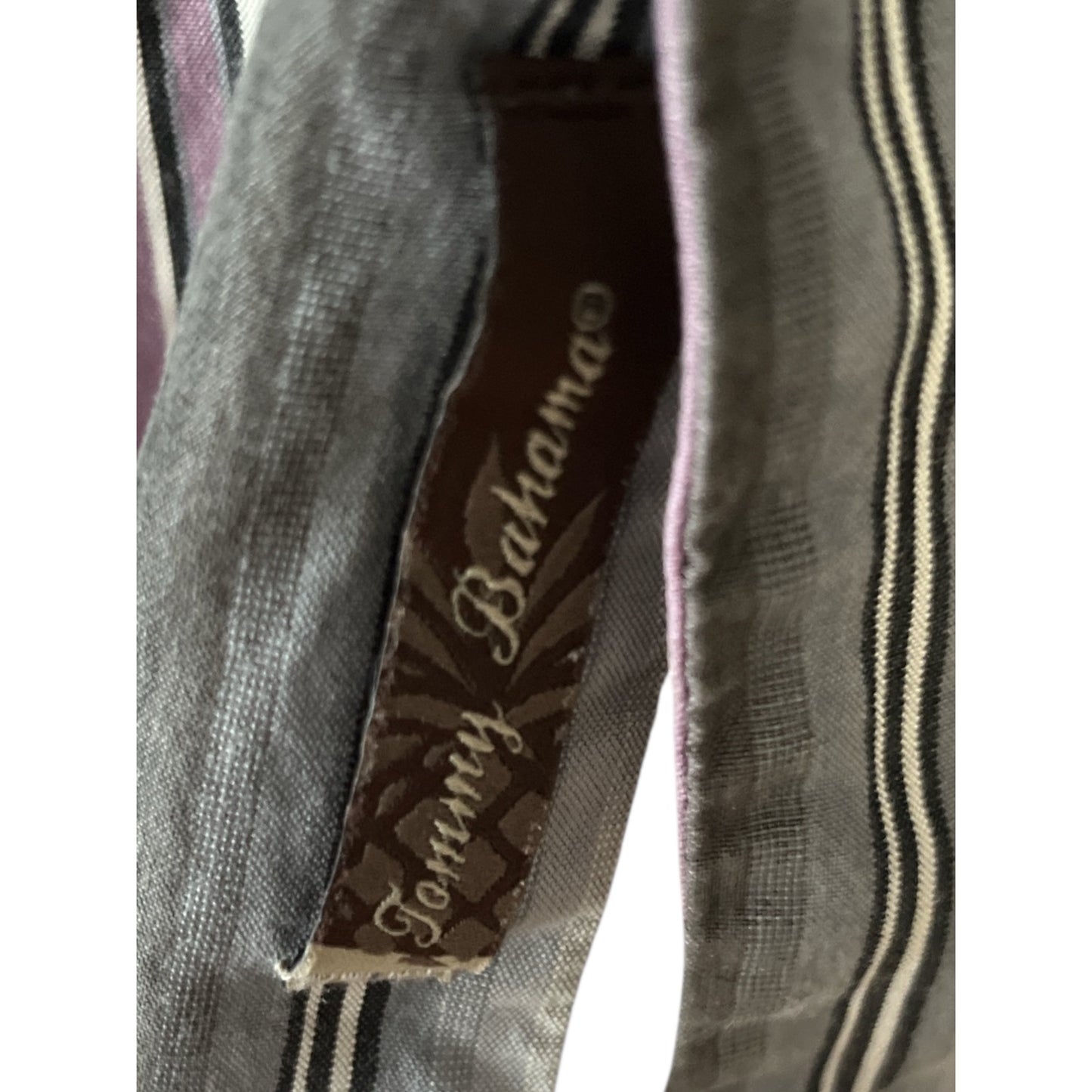 Vtg Tommy Bahama Men’s XXL Striped Shirt – Silk Blend Button Down, Gray Purple Black, 54" Chest