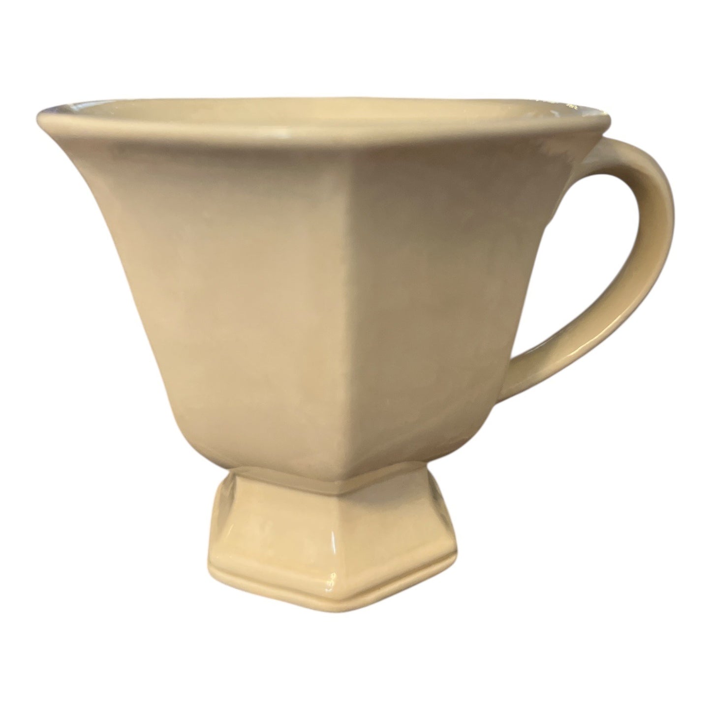 Handmade Ivory Glazed Ceramic Cup – “ICA” Monogram – Signed 915 – Studio Pottery – 3 x 3.5 in