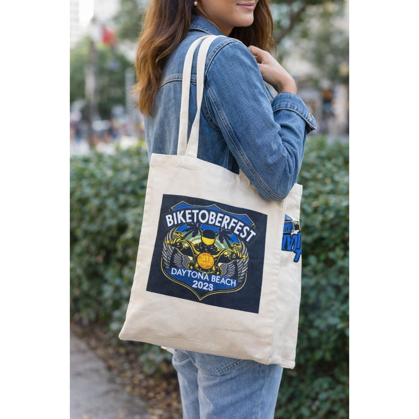 2023 Biketoberfest Daytona Beach Tote Bag Harley-Davidson Canvas RARE Misprint Logo