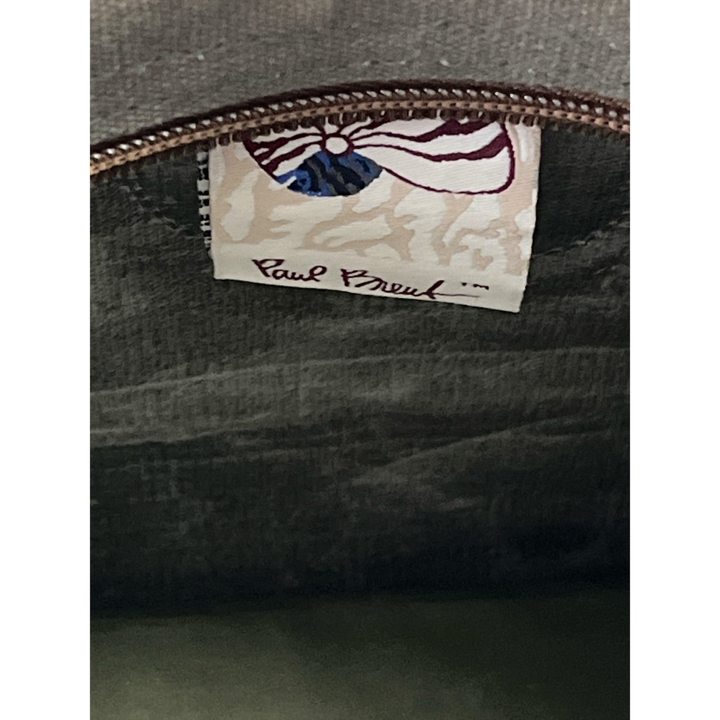 Paul Brent Tropical Canvas Tote Bag – Missing Zipper Pull – Palm Trees, Sailboat