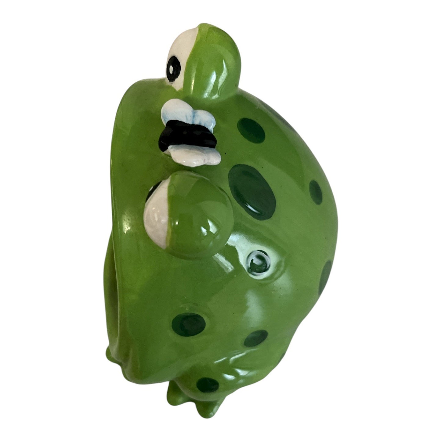 Vintage Beachcombers Ceramic Frog Sponge Holder – Green with Fly Accent – 5x4