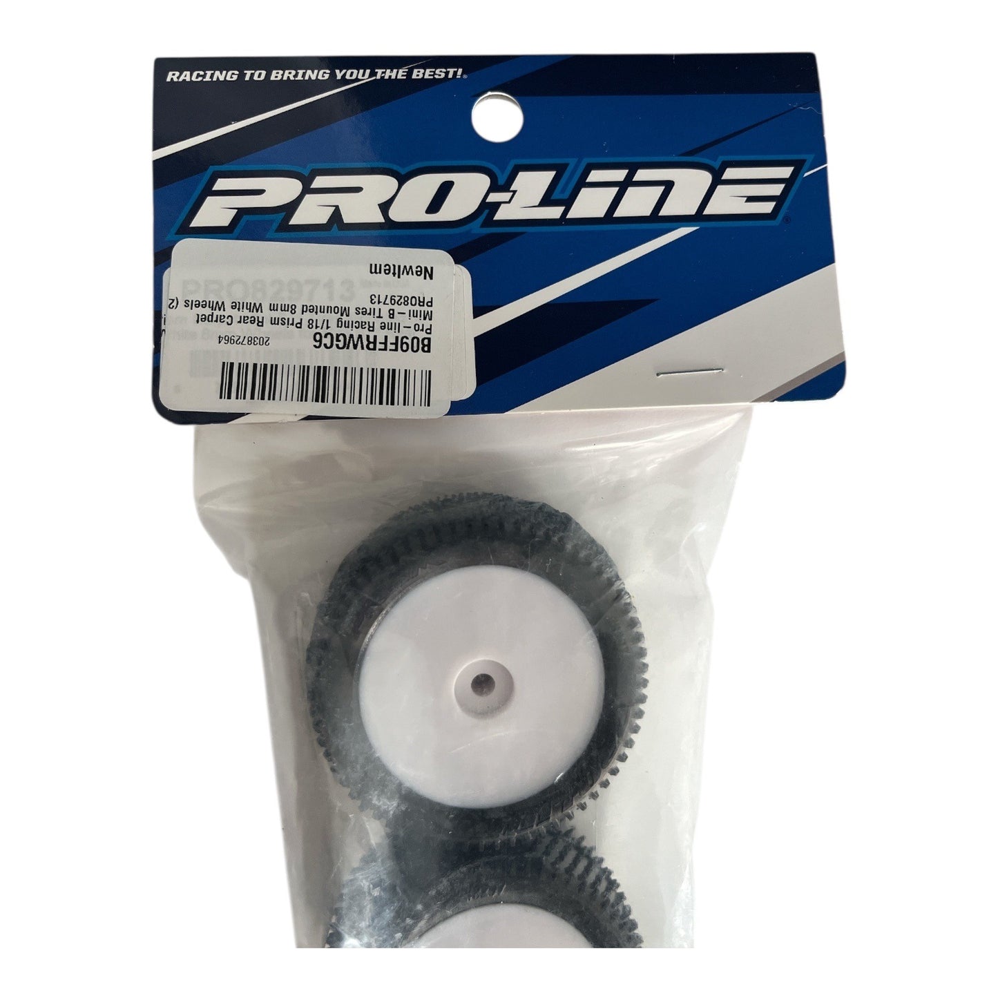 Pro-Line 8097 Prism Front 1/18 Scale Premounted Tires on White Wheels (2) New Sealed