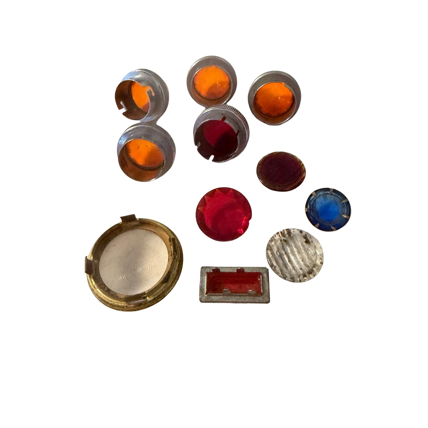Vintage Antique Automobile Brake Lamp Lens Lot Glass Tail Light Marker Signal Lenses Parts