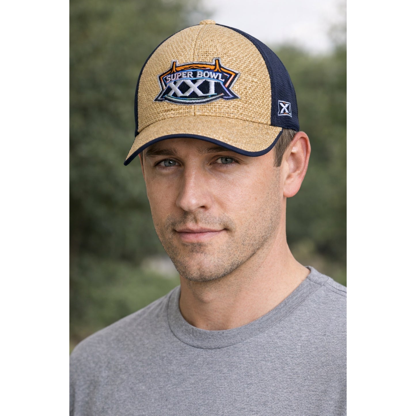 Vintage Super Bowl XXXI Straw Trucker Hat Reebok NFL Packers Patriots 1997