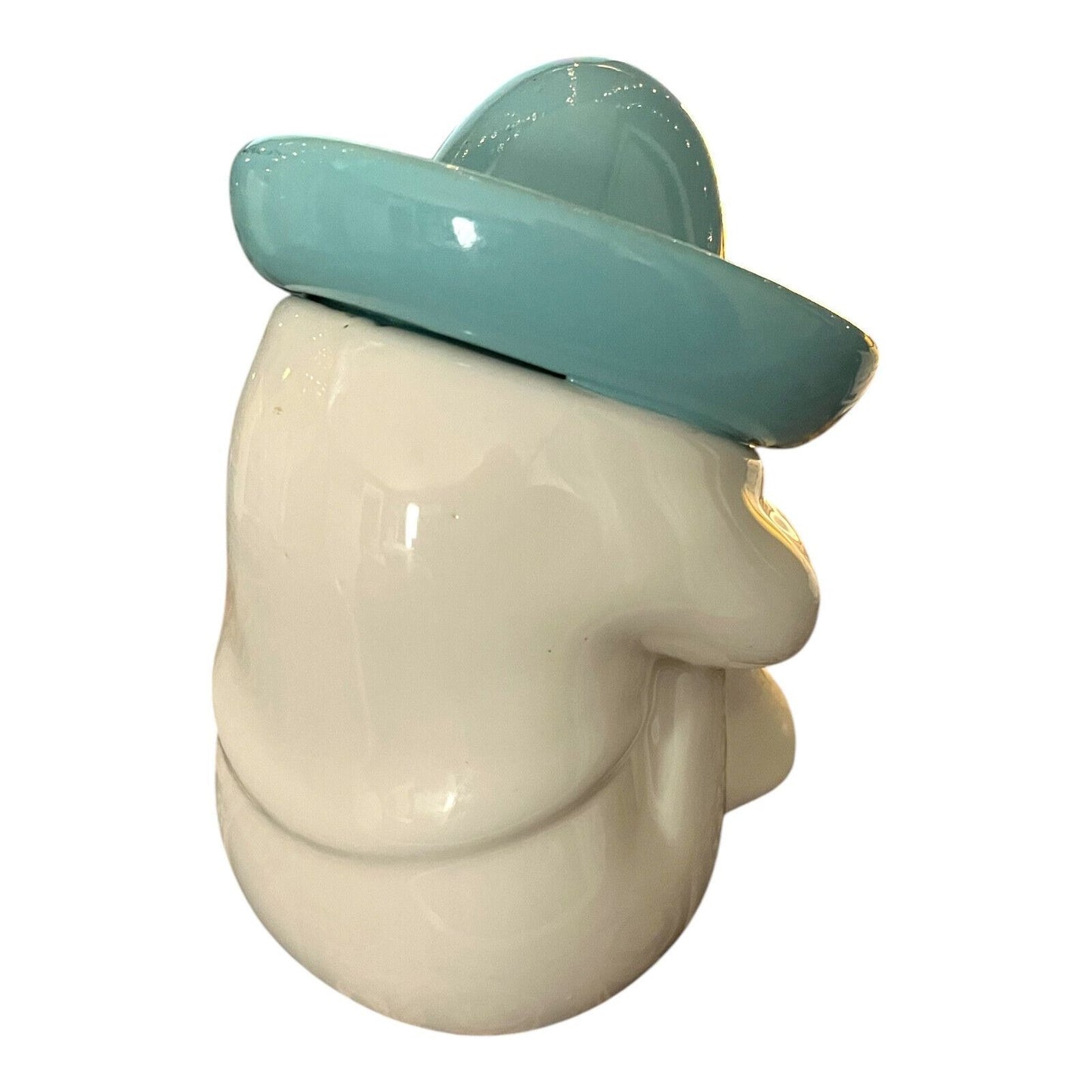 Vintage Home Interiors Sleeping Mexican Pedro "Pepe" – Fiesta Go-Along Figurine – 6" Tall – Turquoise Sombrero – 1980s–1990s