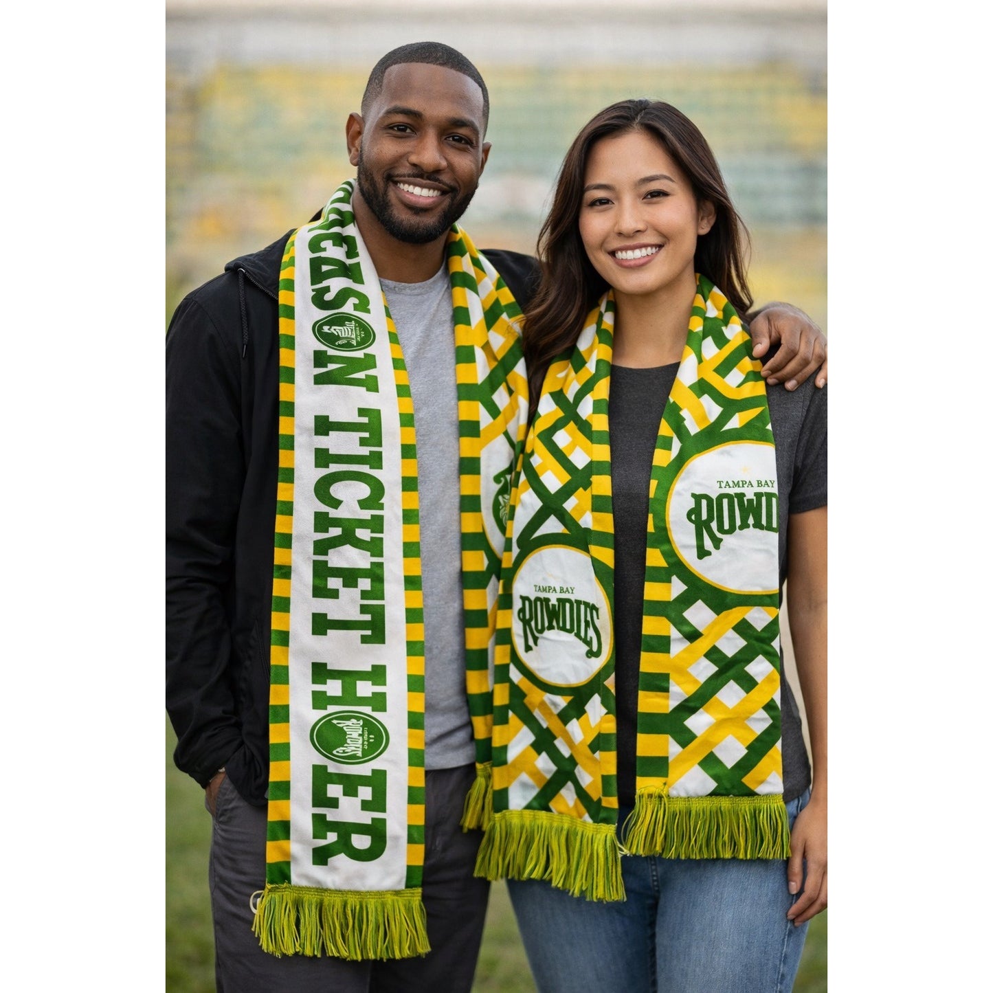 Tampa Bay Rowdies Season Ticket Holder Soccer Scarf Green Yellow